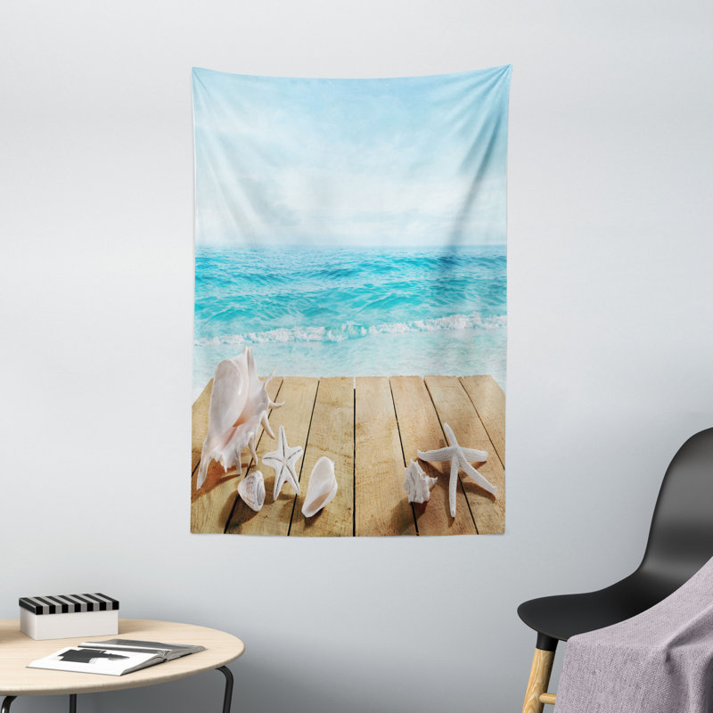 Tapisserie polyester tropique mer, H 60 po x l 40 po