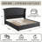 57.48" High Bed Frame with 2 Storage Drawers, Upholstered Velvet Headboard Platform Bed, Wingback Headboard, Button Tufted Bed, Metal Frame & Sprung Slats Support, No Box Spring Needed, Easy Assembly-1556979380-1556979378