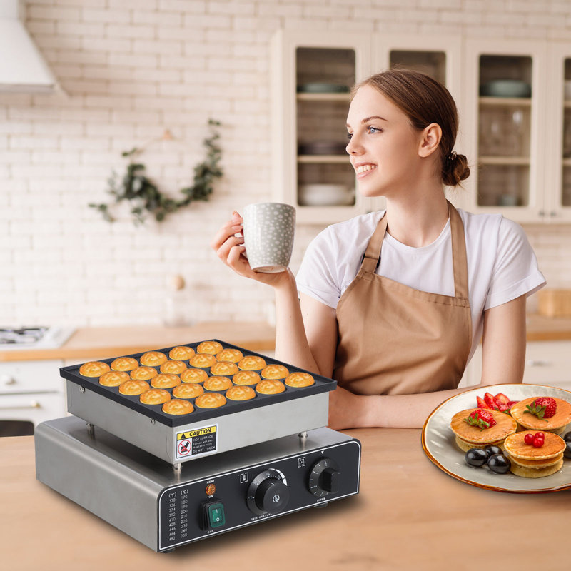 Mini machine à crêpes et muffins électrique avec surface antiadhésive et minuterie