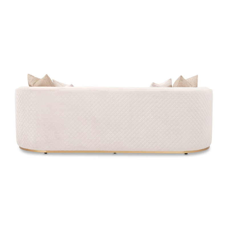 Ariana 83'' Velvet Round Arm Loveseat, Beige, 31" H x 97" W x 35" D