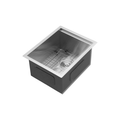 15" Undermount Kitchen Sink - 15*19*10 Inch Kitchen Sink Undermount Single Bowl 16 Gauge Stainless Steel Ledge Workstation Kitchen Sinks