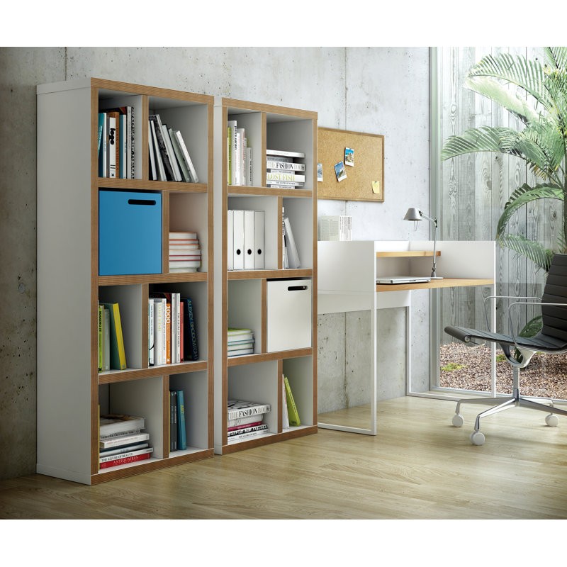 Stetson 4 Level Cube Unit Bookcase, Pure White / Plywood
