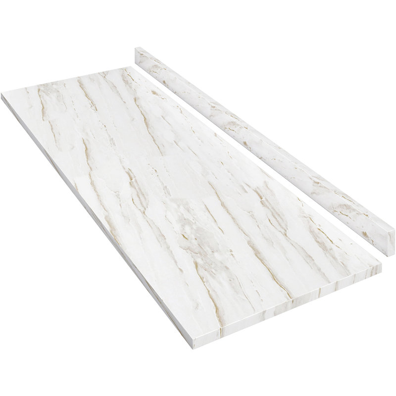 Comptoir en stratifié de 72 po x 25,09 po, comptoir en bois pour diverses utilisations, h 0,74 po, bureau en marbre, table de cuisine, laveuse-sécheuse et espace de lavage - l 72 po x l 25,09 po avec texture, comptoir, élégant