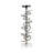 Modern Metal Aluminum Spiral Ring Pillar or Taper Candle Holder with Clear Square Base - Contemporary Sculptural Design Accent Decor for Stylish Tabletop or Shelf Display-87058132-87058134
