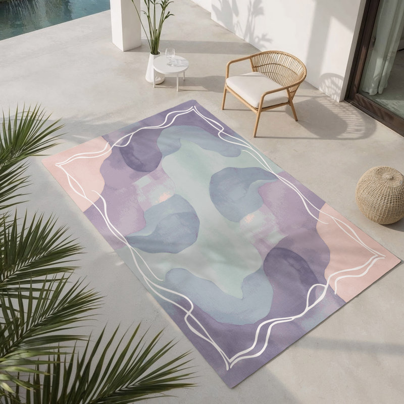 Tapis intérieur et extérieur Misty Lagoon, Rectangle 1 pi 6 po x 2 pi 6 po
