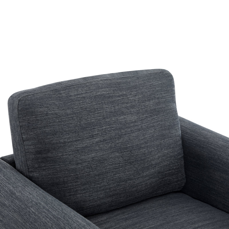 Fauteuil rembourré en tissu avec design classique et mélange de polyester durable pour une assise confortable