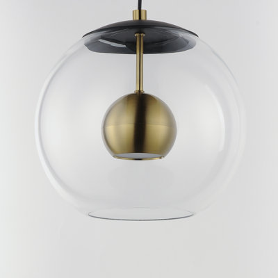 Artigoran 1 - Light Black/Natural Aged Brass LED Single Pendant