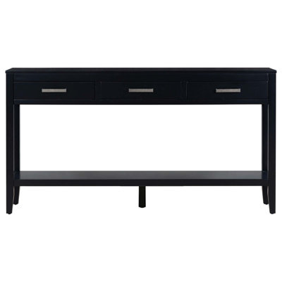 Contemporary 3-Drawer Console Table With 1 Shelf, Ideal For Entrance, Hallway, Living Room, Foyer, And Corridor Decor
