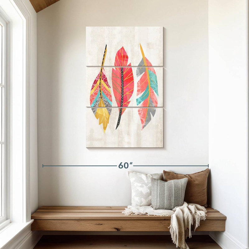 Kerner Feather Trio, 45" H x 28" W