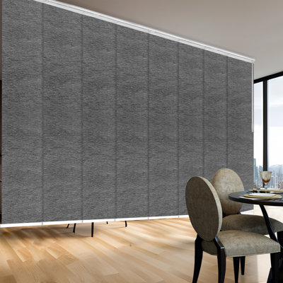 Rail extensible gris anthracite 8 panneaux à double rail 8 panneaux l 130 po à 175 po x H 94 po, largeur de panneau 23,5 po