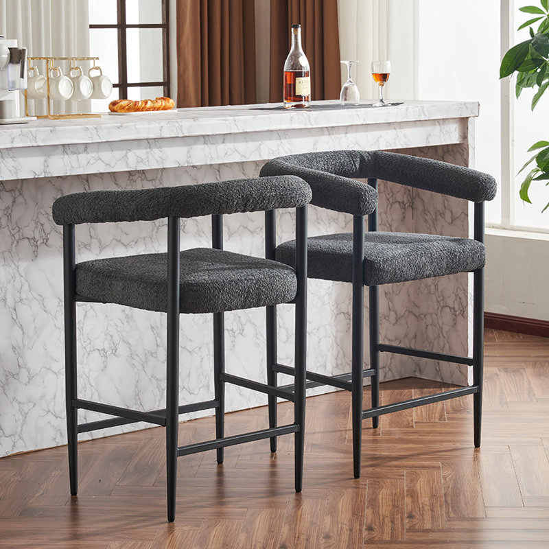 Upholstery Bar Stools, Gray