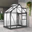 Serre avec feuilles en aluminium et polycarbonate gris pour espace extérieur, 29,4 x 20,5 x 31,2 po-132840454