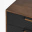 Commode double Naya en noyer noir massif avec 6 tiroirs et quincaillerie en métal à fermeture douce pour chambre à coucher