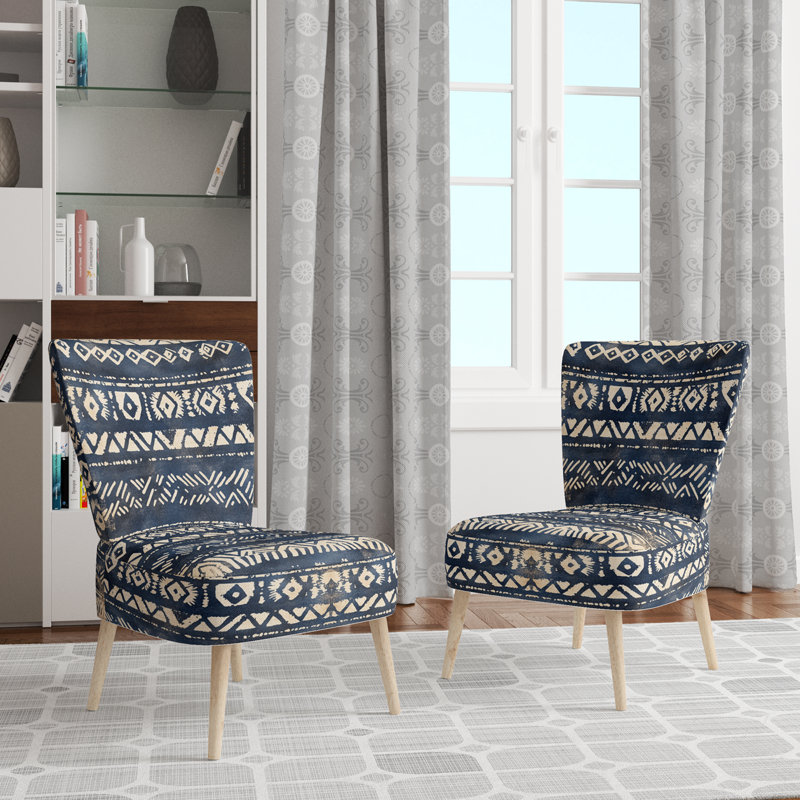 Chaise d'appoint Abstract Boho, Side Chair Armless