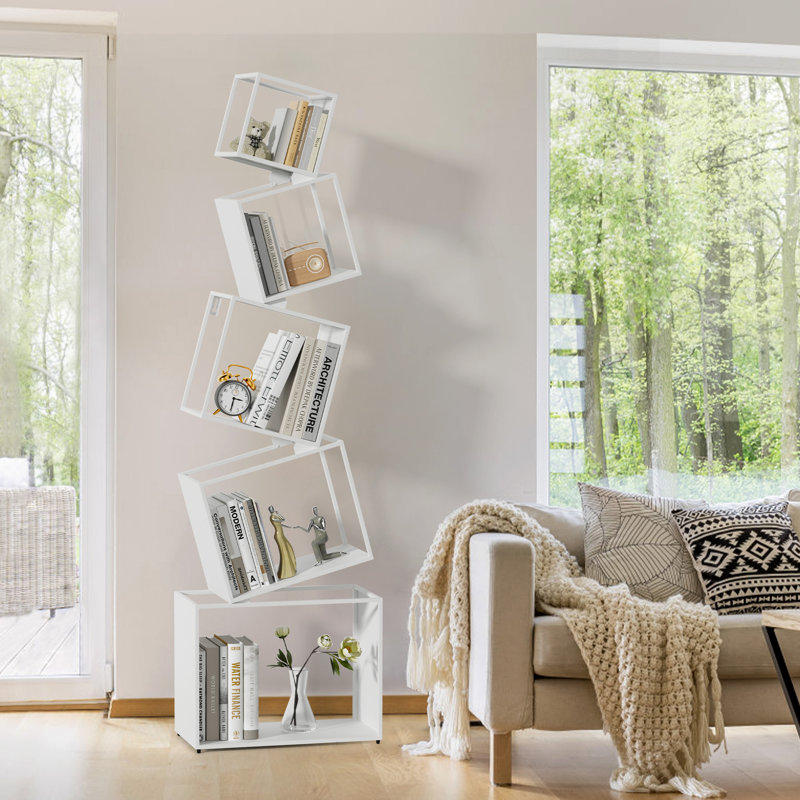 Geometric Bookcase, White