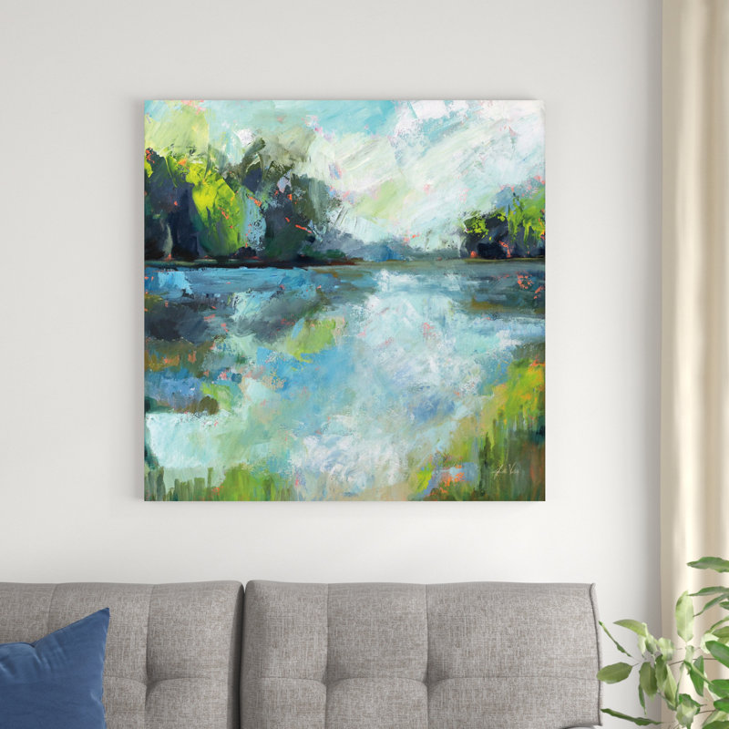 «Calm Waters» par Jeanette Vertentes - peinture sur toile tendue, H 36 po x l 36 po