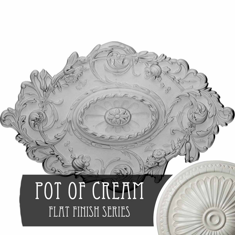 Médaillon de plafond l 30 1/2 po x H 20 po x P 1 1/2 po, Pot de crème