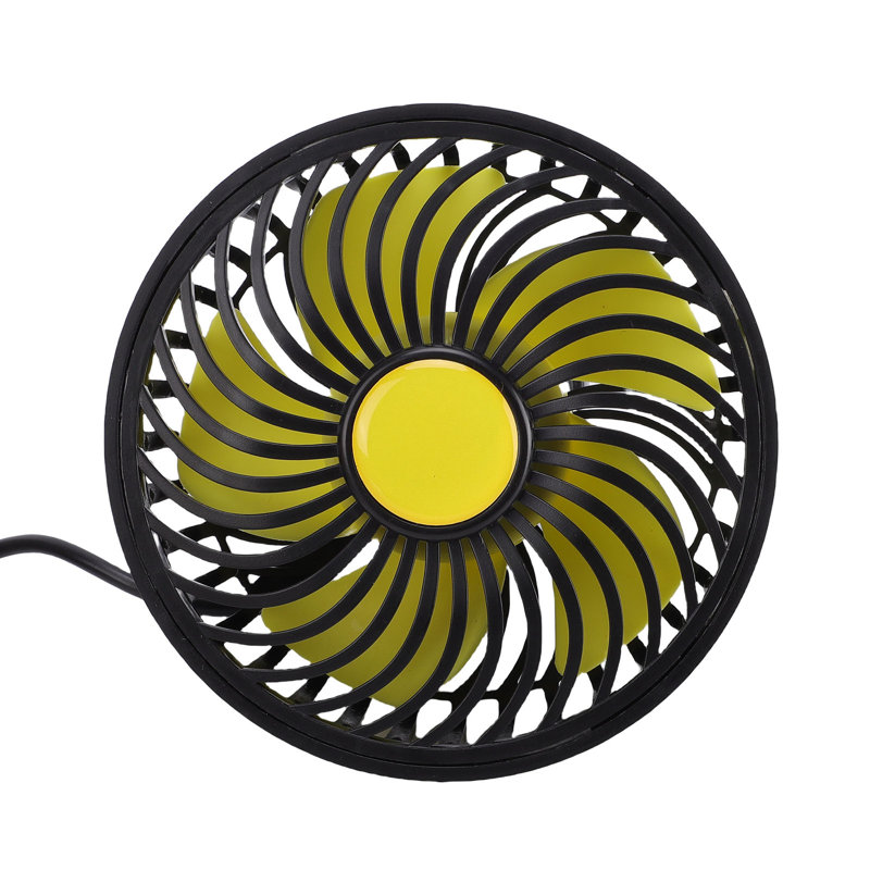 Ventilateur de voiture, ventilateur de circulation d'air alimenté par USB pour appui-tête arrière de véhicule à 360 degrés, tête rotative à 3500 tr / min