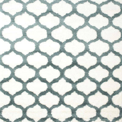 Tapis géométrique blanc / vert Rish