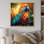 «Orange and Blue Jungle Parrot Paradise I», art mural perroquet