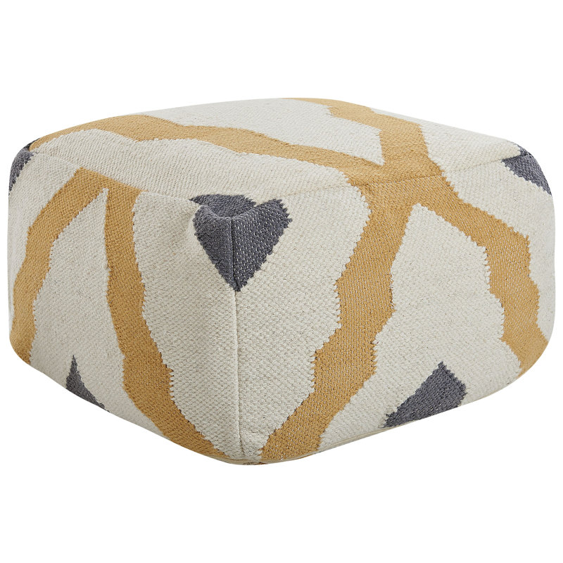 Rosy 56cm Wide Square Striped Pouffe Ottoman