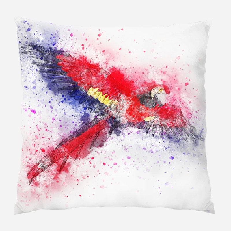 Coussin oiseau Melanie, Microsuède, Intérieur