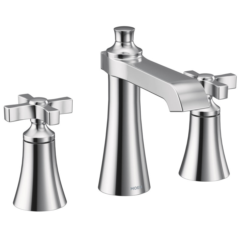 Moen Flara Cross-Handle Widespread Bathroom Faucet Trim Kit, Valve Required, Chrome