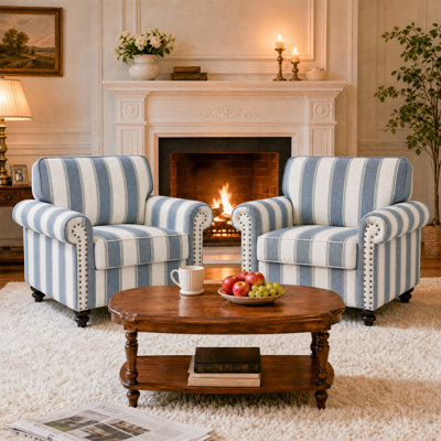 Upholstered Cotton Blend Armchair