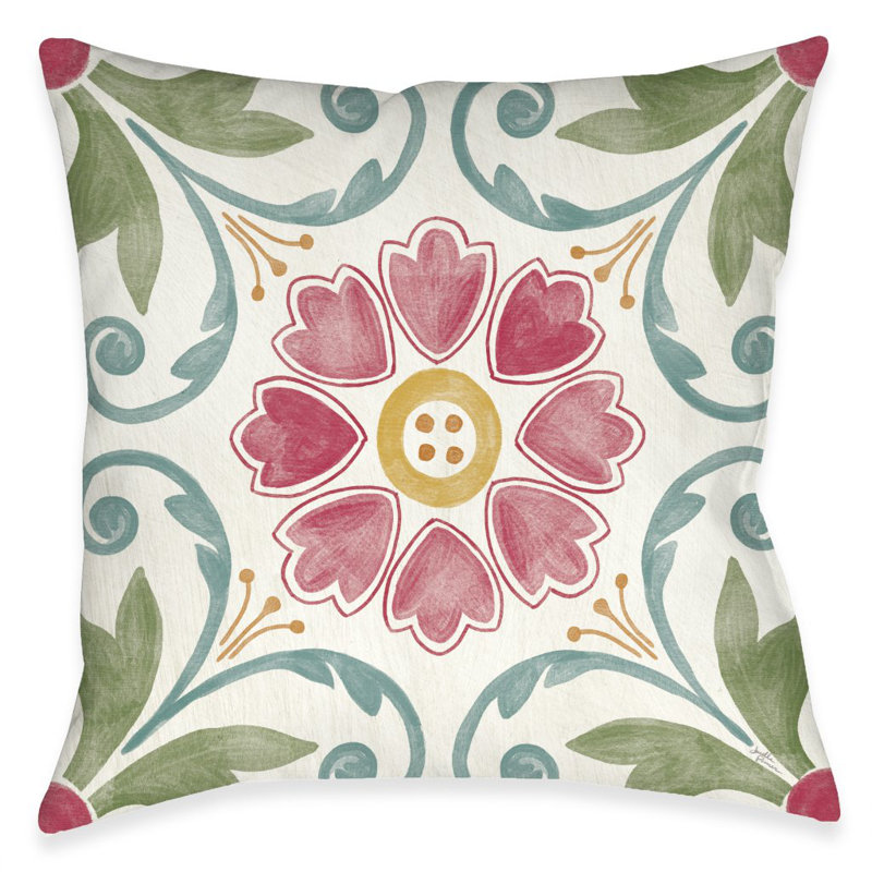 Coussin décoratif extérieur Floral Medallion, Intérieur