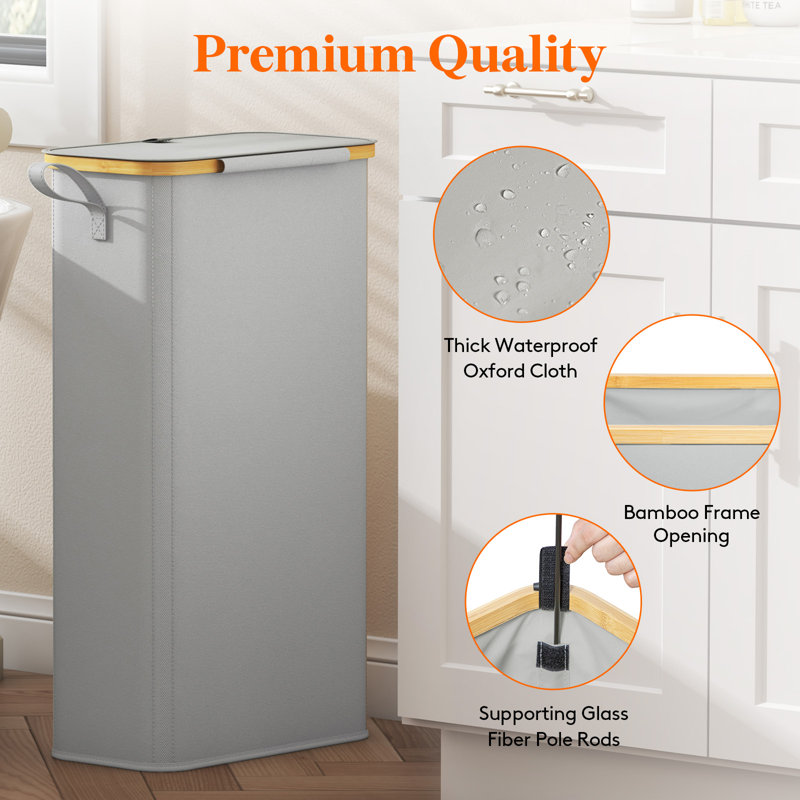 Laundry Set, 16.14cm H x 8.66cm W x 28.35cm D, Grey