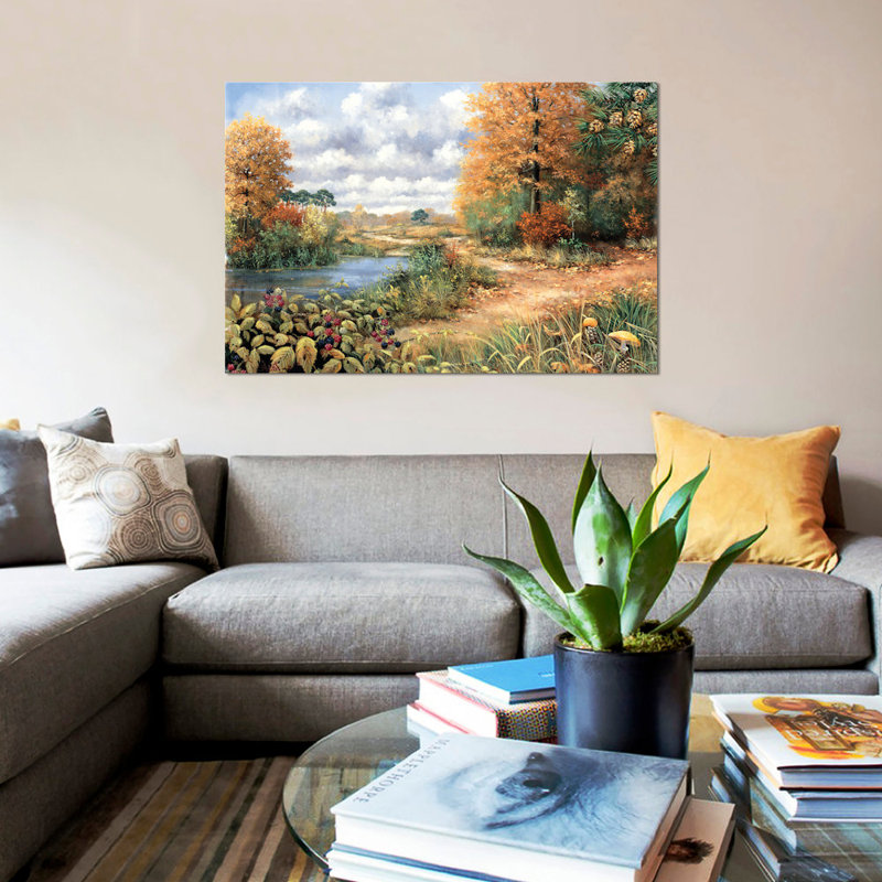 « automne time », impression sur toile, H 8 po x l 12 po x P 0,75 po, Pas de tapis, Toile tendue