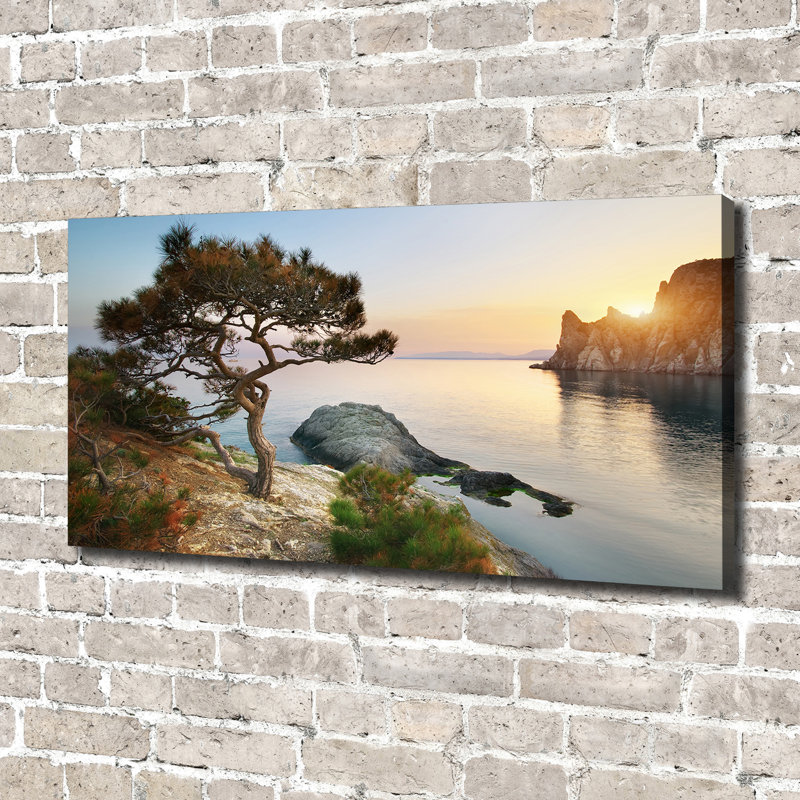 Tree By The Sea - No Frame Print on Canvas