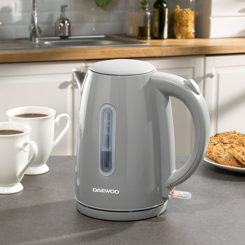Daewoo Kensington Grey 3000W 1.7 Litre Jug Electric Kettle Stainless Steel Easy Clean