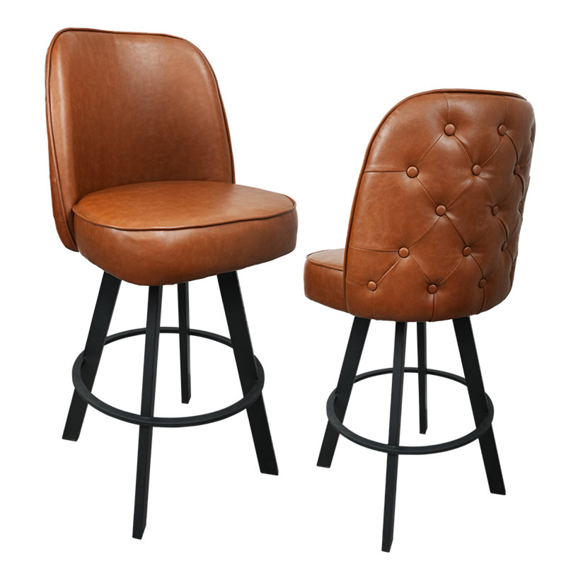 Ensemble de 2 tabourets de bar pivotants, îlot de cuisine moderne en cuir synthétique