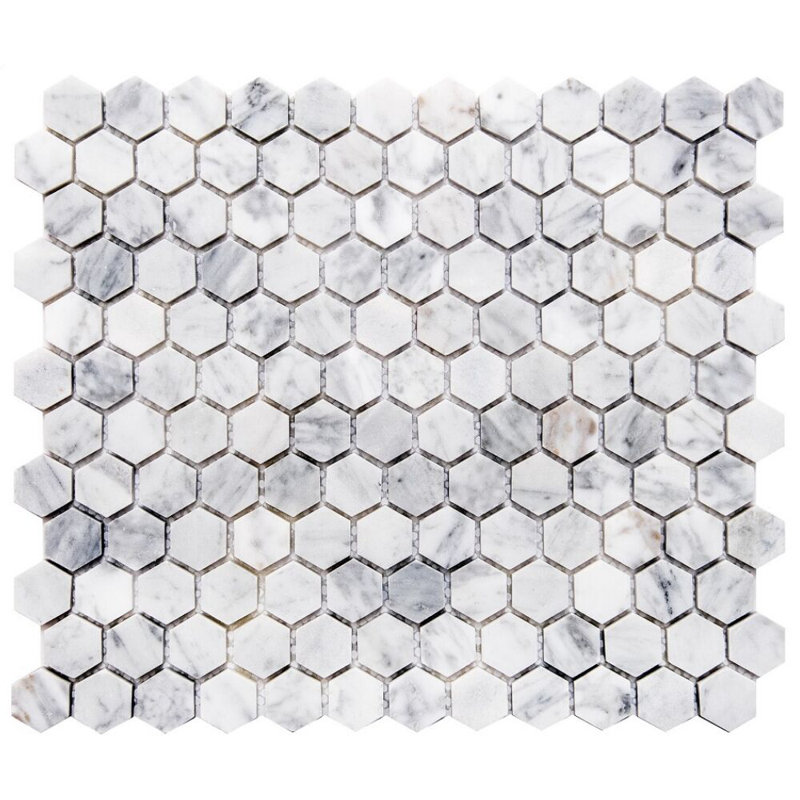Santorini 12" x 12" Marble Mosaic Wall & Floor Tile, Gray