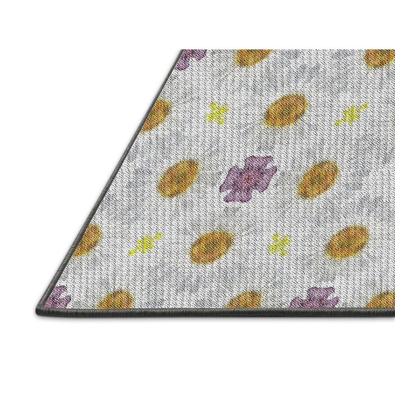 Tapis gris/brun tissé à la machine, Rectangle 7 pi x 10 pi