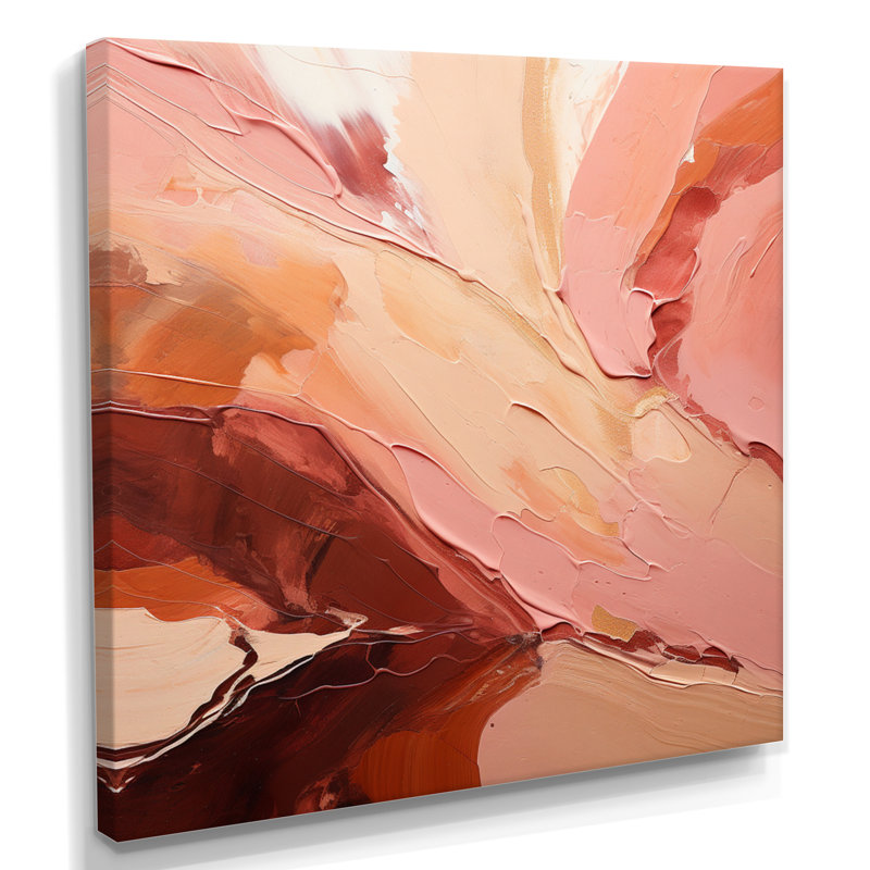 Cacao Landscape Immersion - Art mural abstrait, Toile tendue, H 16 po x l 16 po x P 1 po