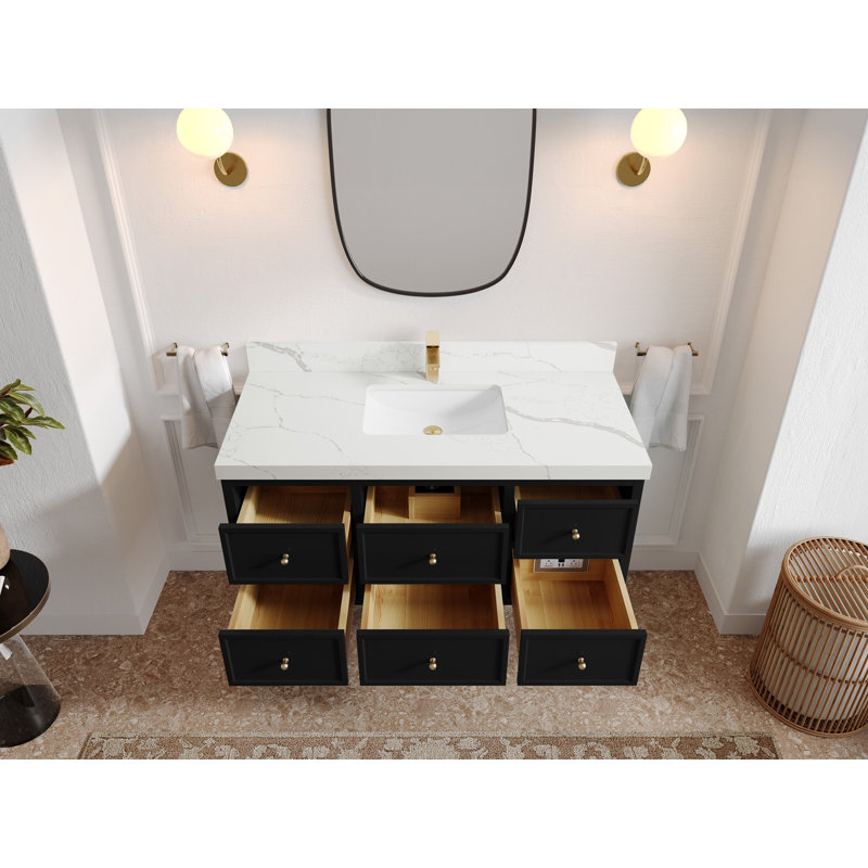 Meuble-lavabo simple 48 po Roswell, Calacatta Laza