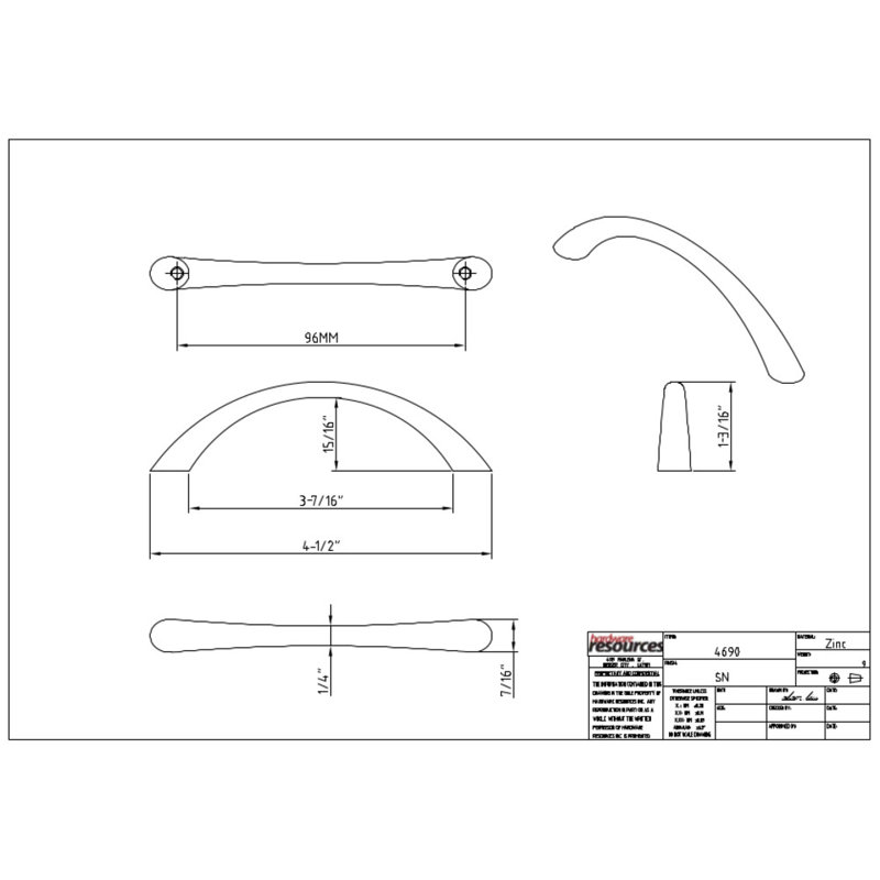 Capri 3 3/4" Center to Center Arch Pull
