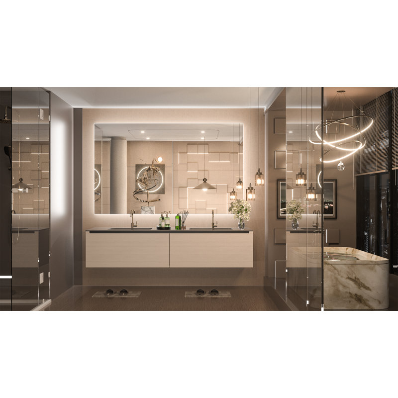 Adorna Dimmable Backlit LED Vanity Mirror with Anti-Fog, 24" x 40"