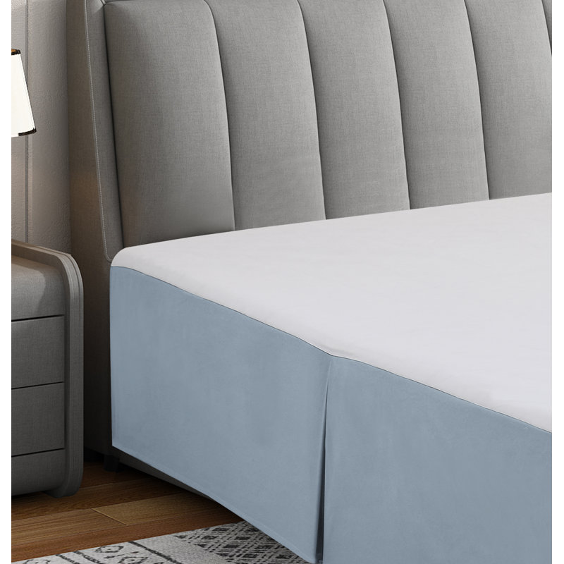 14" Soft Microfiber Bed Skirt - Basics by Wayfair™, Queen, Blue Fog