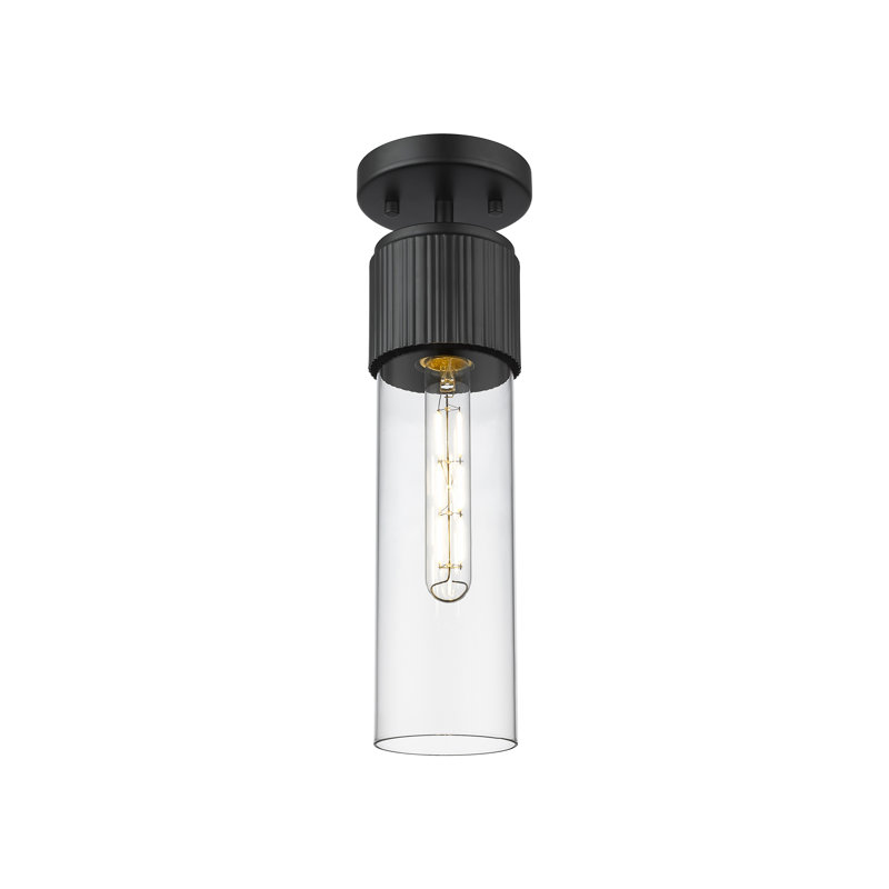 Plafonnier encastré 12 lumières Bolivar, Transparent, H 15,25 po x l 4 po x P 4 po, Noir mat