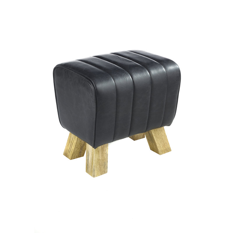 Astrit 42cm Wide Genuine Leather Footstool Ottoman