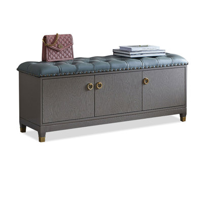 Blue Upholstered Bench