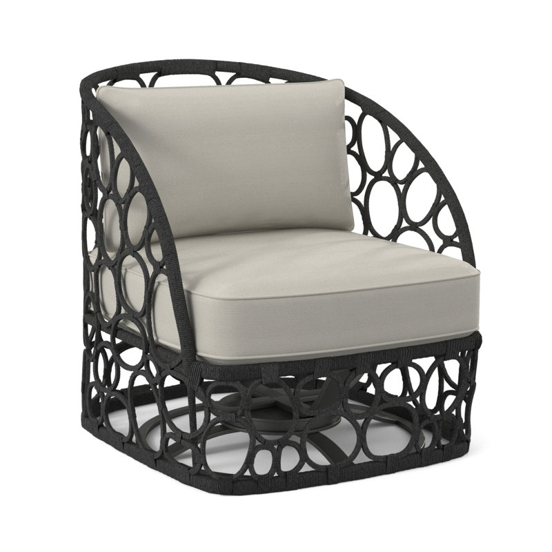 Bali Swivel Patio Chair with Cushions, Beige Linen 6025-012, Lava