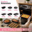 Ensemble de plaques de cuisson compactes 19 pièces, ensemble de plats de cuisson antiadhésifs avec moule à gâteau carré rond, moule à pain, moule à muffins, plaque à biscuits, plaque à rôtir, grille de refroidissement, ensemble de cuisson en acier au carbone, noir