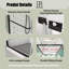 50 à 54 po X P 70 po Porte de douche coulissante double H, verre trempé 1/4 po avec finition noir mat-126488460