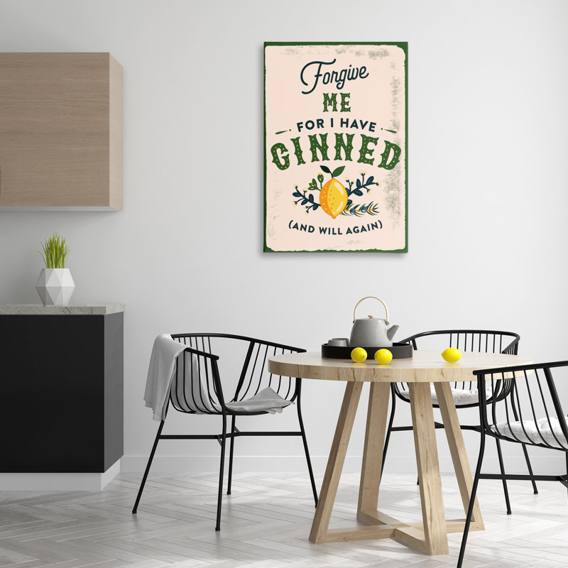 «Forgive Me For I Have Ginned», art mural sur toile par The Whiskey Ginger, H 36 po x l 24 po