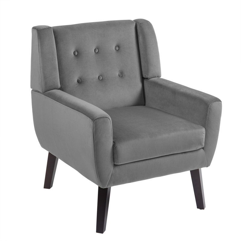 Jaqueze 73.4 Cm Wide Tufted Armchair, Grey Velvet
