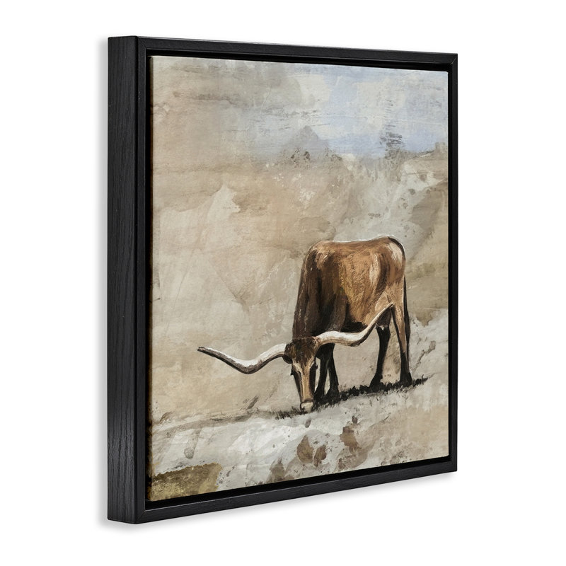 Cadre flottant Logan Longhorn, design par Errico & Slyp, Cadre flottant noir de jais, H 18 po x l 18 po